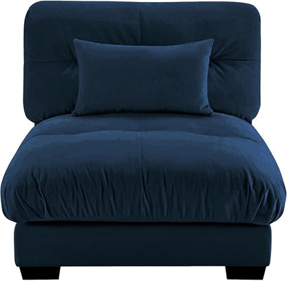 SoarFlash Velvet Sectional Middle Position Sofa, Blue