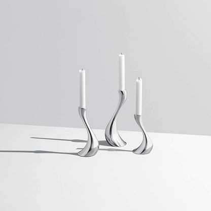 Georg Jensen Cobra Candle Holder, Stainless Steel, 6.30", 7.87", 9.45" (Set of 3)