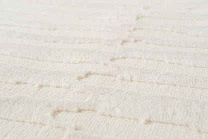 Revival Rugs Soloba 6'7"x9' Washable Area Rug for Living Room Bedroom - 100% Recycled Oeko-TEX Certified, Medium Pile, Beige, Cream