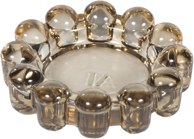 Alice Lane Bubble Candle Dish – Chic Smoky Glass Candle Dish for Home Decor – Decorative Modern Candle Holder for Small Candles