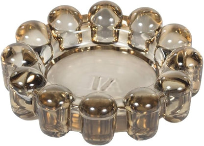 Alice Lane Bubble Candle Dish – Chic Smoky Glass Candle Dish for Home Decor – Decorative Modern Candle Holder for Small Candles