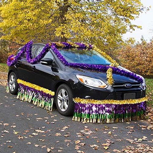 TCDesignerProducts Purple Metallic Twist Garland - 4" x 25' roll, Parade Float Decorations for Trailer Or Golf Cart, Metallic Tinsel Garland, Christmas Garland Décor for Home and Party