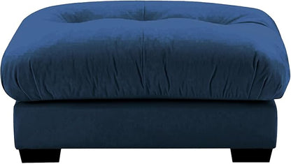 SoarFlash Velvet Sectional Sofa Ottoman, Blue