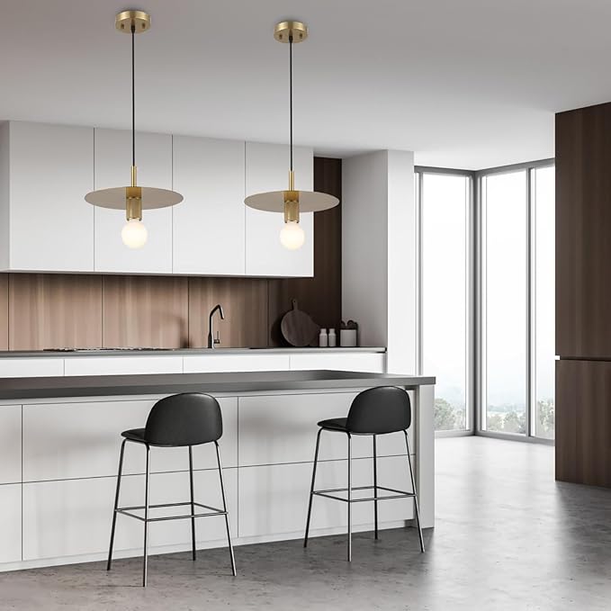 Modern Pendant Lighting Gold Farmhouse Pendant Light 11.81" Brushed Brass Dome Industrial Mid Century Knurled Texture Hanging Lamp Ceiling Light Fixture Kitchen Island Dinning Room Bedroom