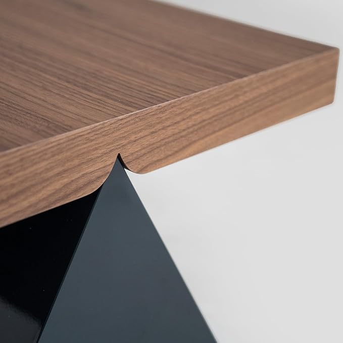 Acanva Modern Rectangle Coffee Table with Triangle Base, Minimalist Style Low Profile Center Tables for Living Room Home Office