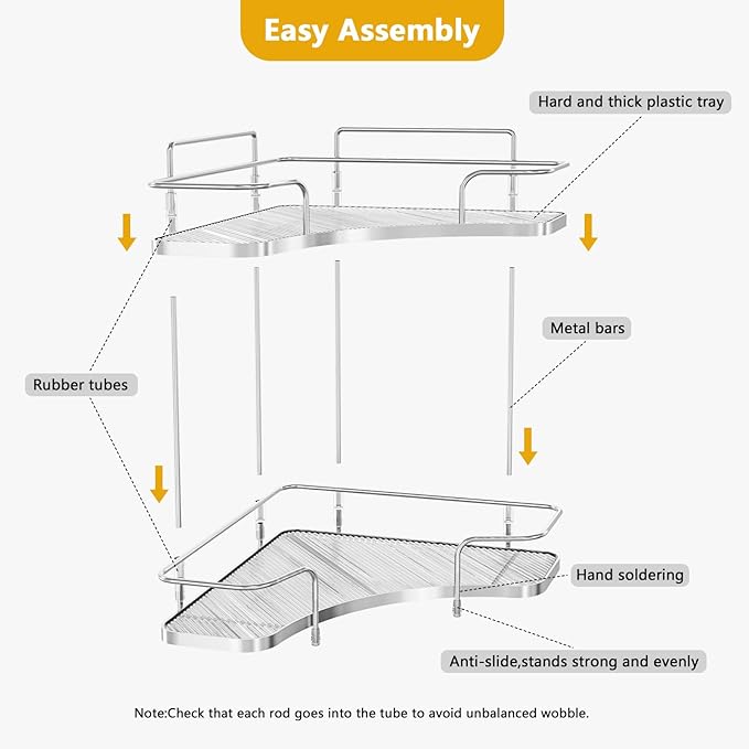 FOLLOWIN 2 Tier Bathroom Countertop Corner Organizer,Countertop Perfume Vanity Counter Shelf,Skincare Makeup Cosmetic Vanity Organizers,Silver