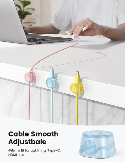 6 Pack Cord Organizer, Desk Accessories - Lamicall Colourful Cable Management, Home Office Workspace Organization Accessories, Nightstand Wire Keeper Desk Decor, Dorm Room Essentials Desktop Gadgets