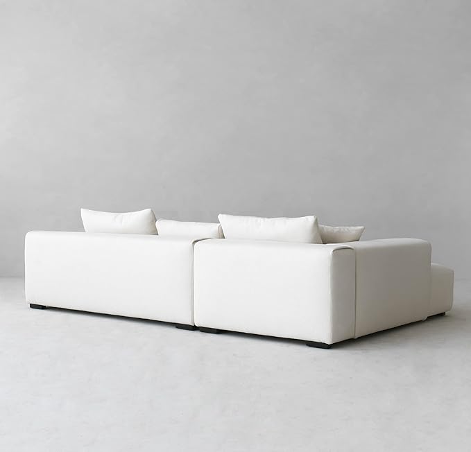 Acanva Modern Oversized Modular L Shaped Sectional Sofa Set for Living Room, Minimalist Style Comfy 4-Seat Corner Couch, Left Chaise, Wool-Like