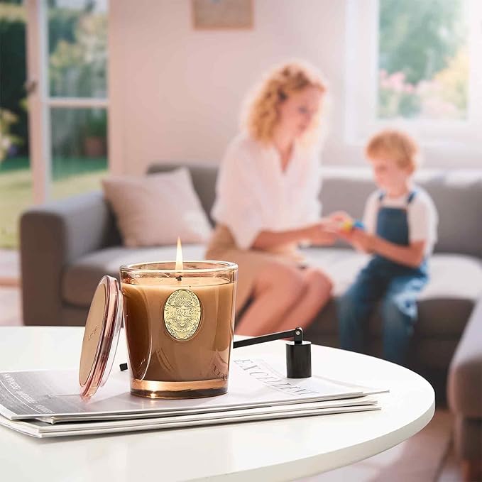 M&SENSE Natural Soy Candle | Hot Cocoa & Brown | 9.2 oz, 50H Burn Time | Luxury Scented Candle for Relaxation, Gifting, Home Décor | Ideal for Bedroom, Office, Party Ambiance