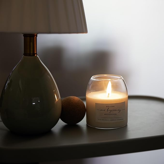 House Warming Gifts New Home，Housewarming New Home Gift Ideas for Women Men Neighbor | Soy Wax, Long-Lasting 60-Hours, Lavender (Housewarming Candle)