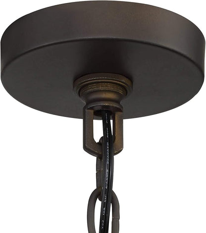 Possini Euro Design Pendant Light Fixture - 4 Light, Bronze Drum Shade, Rustic Industrial Pendant Light for Kitchen Islands, Living Rooms, Foyers, and Bedrooms - 22" Wide, 21 1/2" High