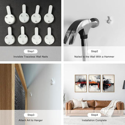 HOURIA Modern Abstract Framed Canvas Wall Art Set,Neutral Black and Orange Wall Decor,Textured Gray White Wall Painting,Pastel Strokes Art Prints for Living Room, Bedroom, Farmhouse-16 x24 x3