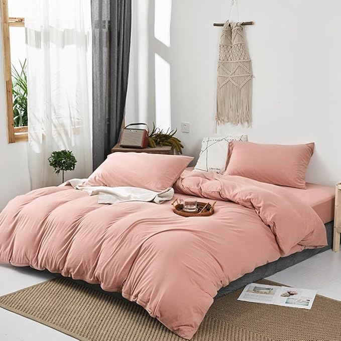 CLOTHKNOW Pink Comforter Sets Full 3Pcs Dusty Rose Bedding Comforter Sets Soft All Season Girls Women Comforter Mauve Comforter with 2 Pillow Cases