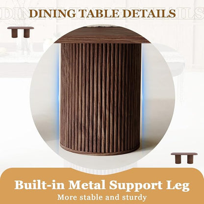 79" Dining Table Set for 8,Large Rectangular Dining Table Set for 8 with Cushioned Chairs,Modern Mid-Century Wood Dining Room Table Set for 8,Ideal for Dining & Gatherings (Walnut)