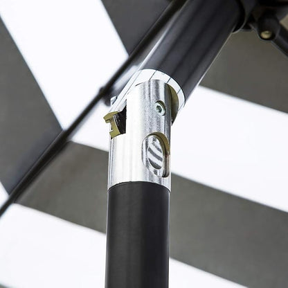 Sunnyglade 7.5' Patio Umbrella Outdoor Table Market Umbrella with Push Button Tilt/Crank, 6 Ribs (Black and White)