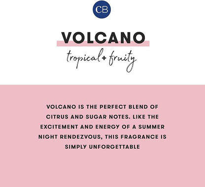 Capri Blue Volcano Scented Candles - Luxury Three Wick Candles for Home Scented with Tropical Fruit & Sugared Citrus - Soy Wax Blend - Large Blue Color (28 oz)