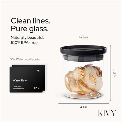 KIVY Glass Jars (17oz * 4)