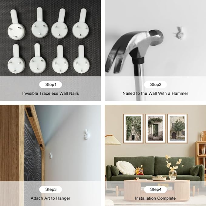 HOURIA Large Vintage Italy City Landscape Framed Canvas Wall Art Set,Green Olive Tree Old House Wall Decor,Malta Modern Minimalist Country Farmhouse Art Print for Living Room,Bedroom,Office-16 x24 x3