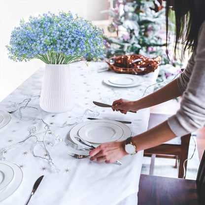 Babys Breath Artificial Flowers,12 Pcs Gypsophila Real Touch Flowers for Wedding Party Home Garden Decoration Blue