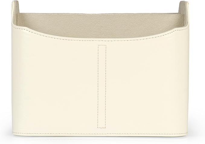 Londo PU Leather Remote Control Holder, Office Supplies Desk Organizer with Tablet Slot, Makeup Brush and Utensils Cube, Large Capacity Desk Caddy With 5 Compartments