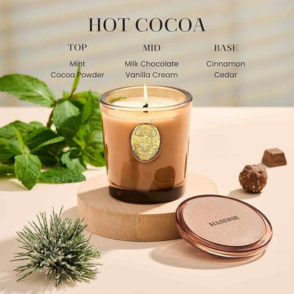M&SENSE Natural Soy Candle | Hot Cocoa & Brown | 9.2 oz, 50H Burn Time | Luxury Scented Candle for Relaxation, Gifting, Home Décor | Ideal for Bedroom, Office, Party Ambiance