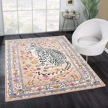 Hand Tufted Modern & Unique Animal Rugs 100% Wool, Soft and Durable Rugs for Your Living Room, Bedroom,Hall Or Any Room (Multi Colour P1, 6 X 9 Feet)