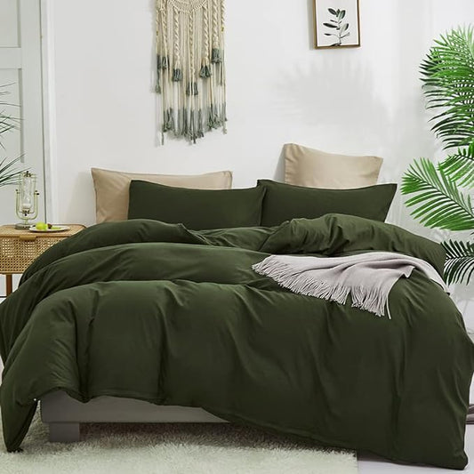 CLOTHKNOW Army Green California King Comforter Set Green Bedding Comforter Sets All Season Soft Hunter Comforter with 2 x Pillow Cases