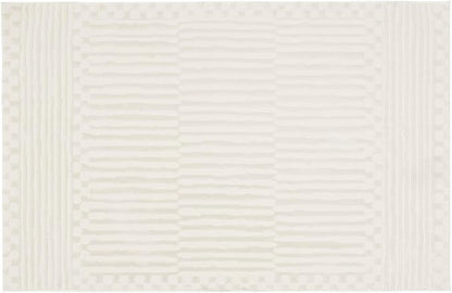 Revival Rugs Soloba 3'11"x6'1" Machine Washable Area Rug for Kitchen Bedroom - 100% Recycled Oeko-TEX Certified, Medium Pile, Beige, Cream