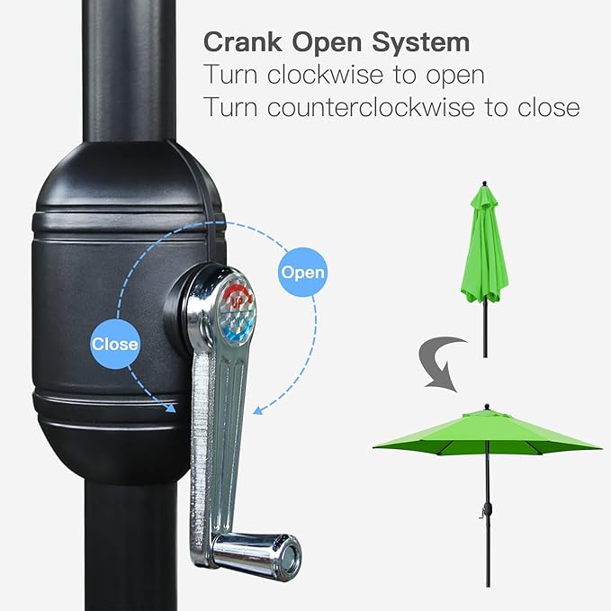 Sunnyglade 7.5' Patio Umbrella Outdoor Table Market Umbrella wit