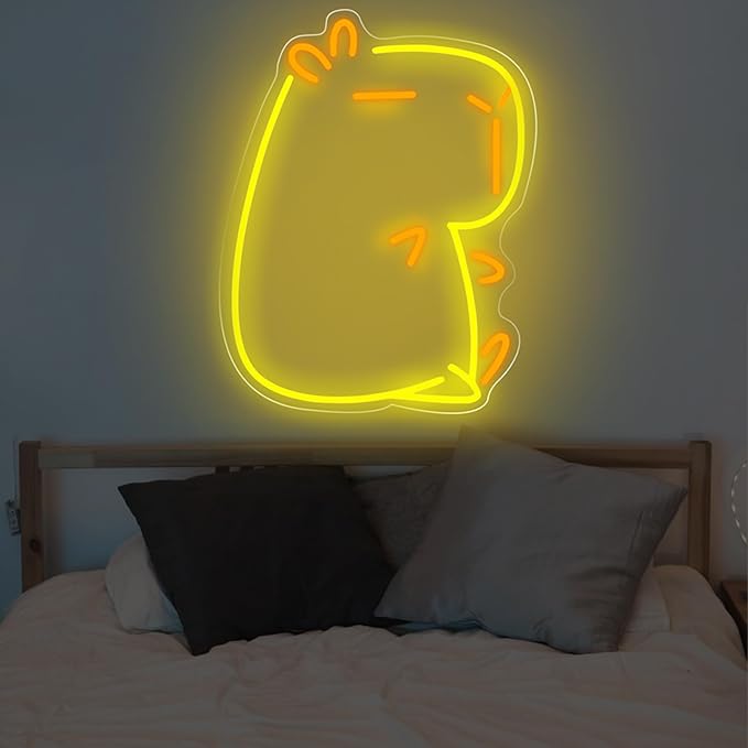 Cute Capybara Neon Sign for Wall Decor, Light up Cute Animal Shape LED Lamp, Unique Home, Children's Bedroom, Business Shop, Bar Party Decor, Family Gatherings, Birthday Party DecorGift for Kids