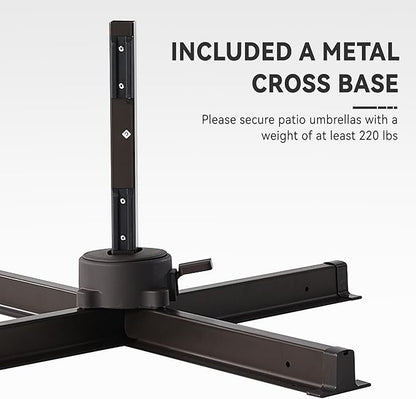 10' X 10' Cantilever Patio Umbrella Outdoor Heavy Duty Double Top Windproof Square Offset Umbrellas with 360-degree Rotation for Pool Deck Backyard, Foggy Grey