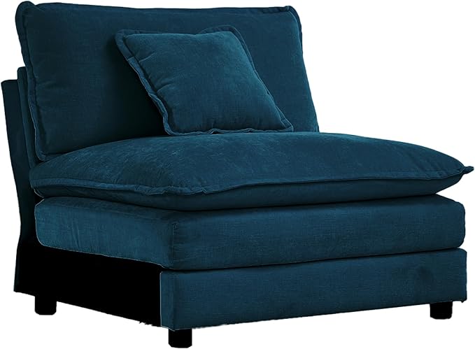 SoarFlash Chenille Sectional Middle Position Sofa,Deep Blue