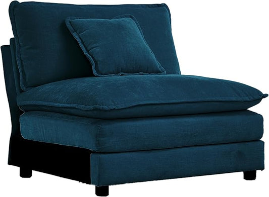 SoarFlash Chenille Sectional Middle Position Sofa,Deep Blue