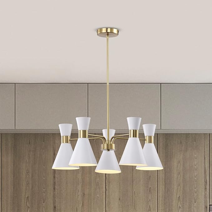 Mariet 25 Inch Modern Geometric Chandelier 5 Light