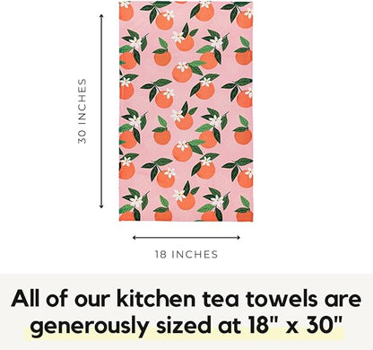 Modern Style Premium Kitchen Tea Towel Super Absorbent Fast Drying Microfiber Juicy Orange