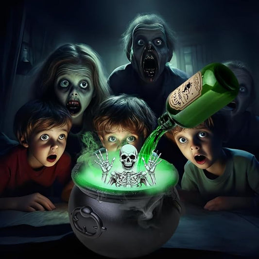 2025 Halloween Decorations Indoor & Outdoor - Halloween Cauldron Vessel, Floating Potion Bottles, Kitchen Decor of Candy Vessel with Magic Floating Bottle (Magic)