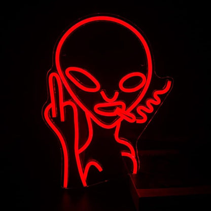 Lucunstar Red Alien Neon Sign Alien Neon Signs for Wall Decor,Man Cave Decor for Men,Shop Bar Pub Man Cave,Game Room,Hip Hop Party Led Lights Game Room Boy Gifts Personality Lovers