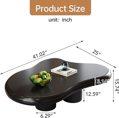 Cloud Coffee Table, Unique Irregular Shape, Modern Cute Living Room Fashion Coffee Table, Black