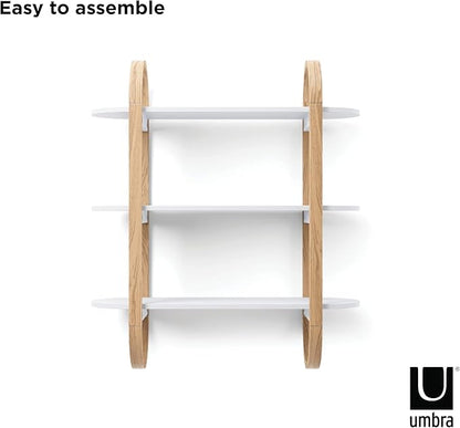 Umbra Bellwood Wall Shelf White/Natural, W65×D24×H75cm