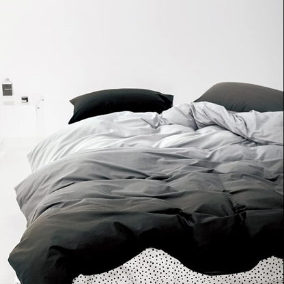 Pureant White Grey Gradient Comforter Sets King Women Men Solid White and Grey Bedding Comforters Cotton Modern Plain Dark Gray Gradient Quilts Watercolor Art Bedding Soft Sliver Grey Blankets Warm