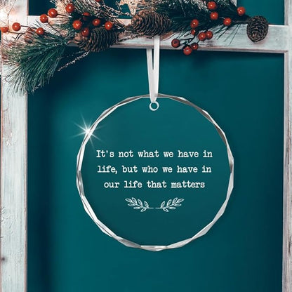 Christmas for Women Men - Glass Christmas Ornaments 2025 for Tree Decorations - Family Ornaments for Mom Dad Grandma Grandpa, Gift for Sister Brother Friend Bestie, Friends Gift
