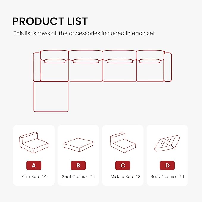 160.63‘’ Boneless Couch Cloud Modular Sectional Couches for Living Room, Oversize L-Shape Sofa with Deep Seat, Plush Corduroy 4-Seater with Ottoman, No Assembly Required