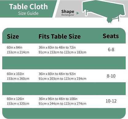 Hunter Green 6 Pack Polyester Table Cloth 60 x 84 Inch, Rectangle Tablecloths for 6 Foot Tables Washable Table Cloth for Party Wedding