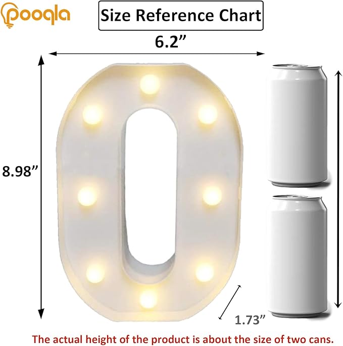 Pooqla LED Marquee Letter Lights Sign, Light Up Alphabet Letter for Home Party Wedding Decoration O