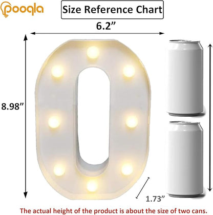 Pooqla LED Marquee Letter Lights Sign, Light Up Alphabet Letter for Home Party Wedding Decoration O