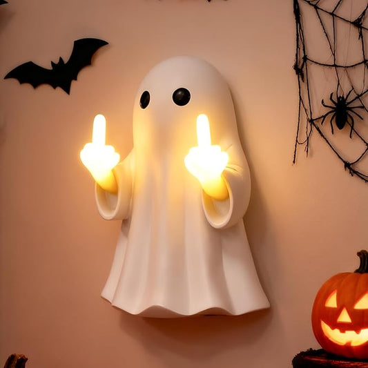 Halloween Ghost Figurine -7.5in Wall-Mounted Ghost Decorations, Cute Ghost Statue for Home, Desk, Party Porch Decor & Wall Decorations for Halloween