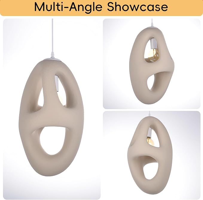 1 Light EPS Chandelier for Dining, Nordic Bedroom Cement Pendant Fixture, Concrete Ceiling Hanging Modern Wabi Sabi 11.81''W Lamp Over Kitchen Bar