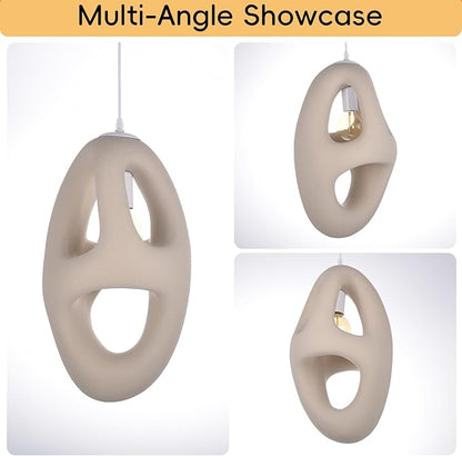 1 Light EPS Chandelier for Dining, Nordic Bedroom Cement Pendant Fixture, Concrete Ceiling Hanging Modern Wabi Sabi 11.81''W Lamp Over Kitchen Bar