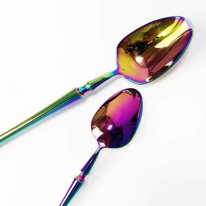 JASHII 20-piece 18/10 Stainless Steel Rainbow Flatware/Cutlery/ Set Service for 4 Person, Include Knife/Fork/Spoon, Mirror Polished (Rainbow)