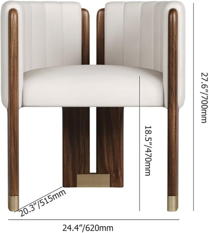 Velvet Fluted Accent Chair for Living Room with Wood Frame, High Resilience Foam, Elegant Modern Armchair (White)